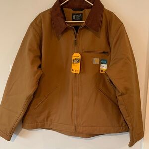 NEW Carhartt Brown Duck Blanket Lined Detroit Mens 2XL Regular Jacket Relaxed